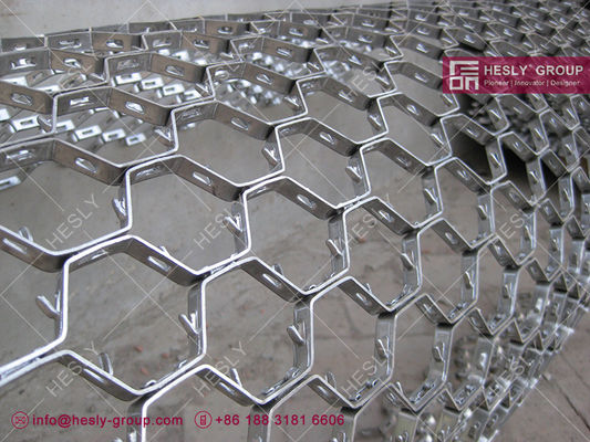 الصين شبكة معدنية سداسية من الفولاذ المقاوم للصدأ 316 مع رماح بسُمك 1 بوصة و¾ بوصة | الصين مصنع Hexmesh المزود