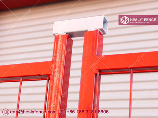 الصين RAL2009 سياج البناء المؤقت البرتقالي المحمول | إطار 30 ملم | سلك بسمك 3.5 ملم | سياج هسلي شبكي مقاس 50x150 مم - الصين المزود