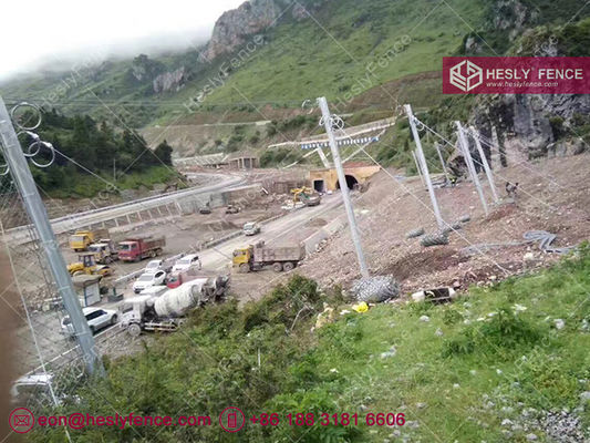 نظام حاجز حماية الصخور السلبي 250 كيلوجول، ارتفاع 4 أمتار، مطلي بالجلفنة، شبكة حبال 4X5 متر، مبيعات مباشرة من المصنع في الصين المزود