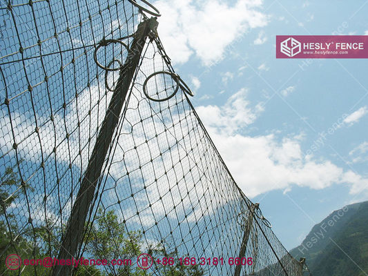 نظام حاجز حماية الصخور السلبي 250 كيلوجول، ارتفاع 4 أمتار، مطلي بالجلفنة، شبكة حبال 4X5 متر، مبيعات مباشرة من المصنع في الصين المزود