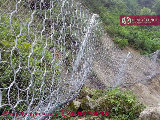 نظام الحاجز السلبي للصخور HESLY ارتفاع 3.0m عرض 10m حلقة فولاذية شبكة حبل HesyFence-China المزود