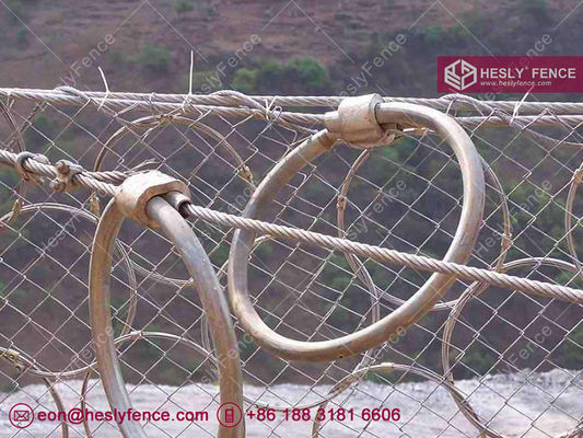 نظام حاجز حماية الصخور السلبي 250 كيلوجول، ارتفاع 4 أمتار، مطلي بالجلفنة، شبكة حبال 4X5 متر، مبيعات مباشرة من المصنع في الصين المزود