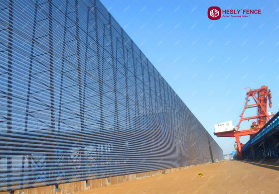 نظام سياج صد الرياح الفولاذي بارتفاع 12 مترًا | صفائح معدنية مموجة مموجة 1.5 مم | اللون الأزرق | 910X3000mm - سياج هسلي المزود