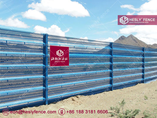 ألواح عازلة للرياح الفولاذية سميكة 1.5 ملم عرض 300 ملم قمة واحدة مساحة فتح 30% أزرق المزود