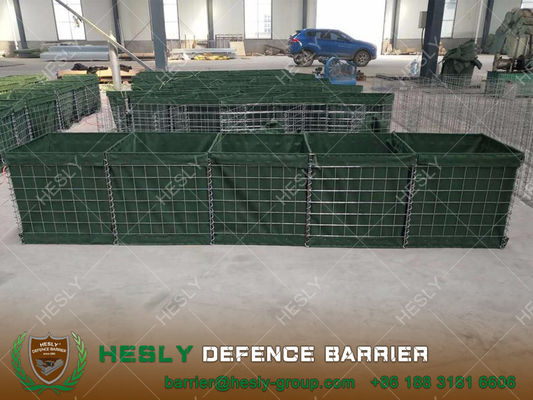 جدار الحاجز الرملي العسكري، 0.61X0.61X3.05m، الزيتون الخضراء النسيج الجغرافي، الصين المصنع المزود