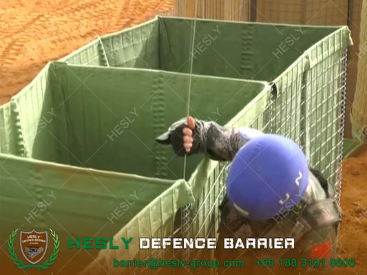 حاجز الحصن العسكري القابل لإعادة التدوير مع قماش الجيوتيكستيل ذو اللون البيج - مبيعات مصنع حاجز الدفاع في هيسلي المزود