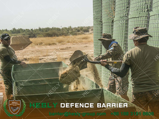 جدار الحاجز الغابيوني لمكافحة الفيضانات ارتفاعه 1.37 متر عرضه 1.06 متر سمك الأسلاك 4.0 مم حاجز هيسلي مصنع الصين المزود