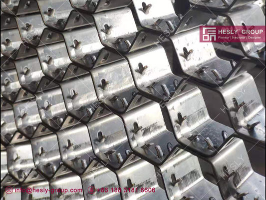 شبكة معدنية سداسية من الفولاذ المقاوم للصدأ 316 مع رماح بسُمك 1 بوصة و¾ بوصة | الصين مصنع Hexmesh المزود