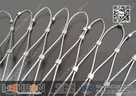 شبكة كابلات من الفولاذ المقاوم للصدأ بحلقات AISI 316L | شبكة حبال سلكية مرنة المزود