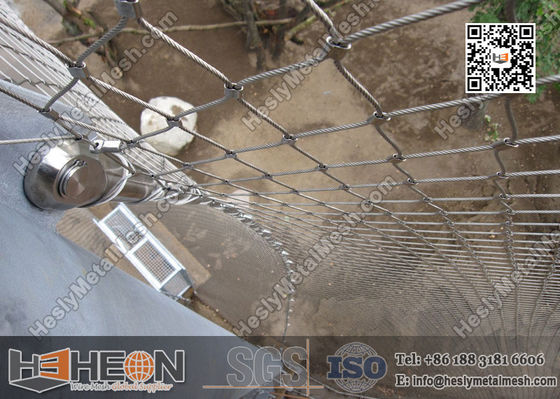 شبكة كابلات من الفولاذ المقاوم للصدأ بحلقات AISI 316L | شبكة حبال سلكية مرنة المزود