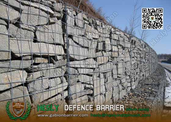 قفص غابيوني مغلف بالفلفان مغلف بالشبكة المطاوئة 2×1×1 م 50×50 م فتحة شبكة المزود