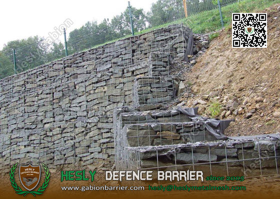 قفص غابيوني مغلف بالفلفان مغلف بالشبكة المطاوئة 2×1×1 م 50×50 م فتحة شبكة المزود