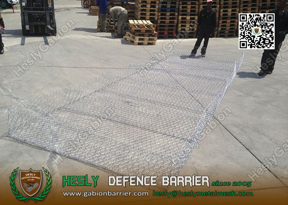 2.0mm 60X80mm 2X1X1m سلة التراب المنسوجة شبكة سداسية مع غطاء المزود