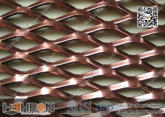 ورقة معدنية موسعة من الألومنيوم مطلي بالألوان للمباني المعمارية المزود