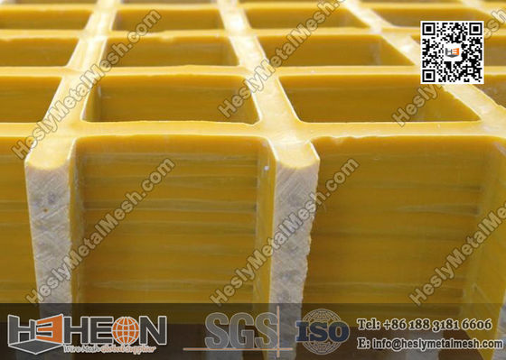 شبكة فايبر جلاس مصبوبة بلون أصفر مقاس 38X38 ملم | معتمدة من خفر السواحل الأمريكي المزود