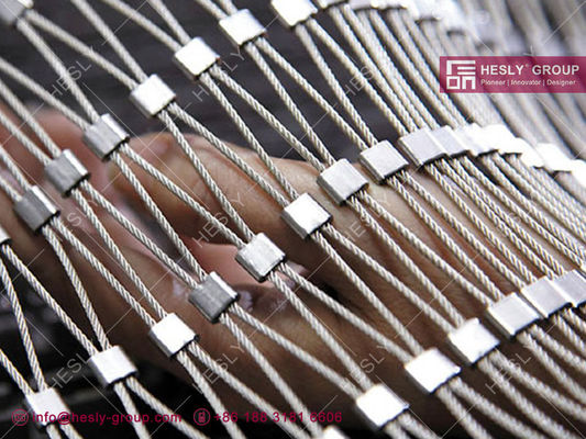 شبكة أمان محيط مهبط طائرات الهليكوبتر | اختبار حمولة السقوط 125 كجم | شبكة حبل من الفولاذ المقاوم للصدأ 316 | هيسليفينس-مصنع الصين المزود