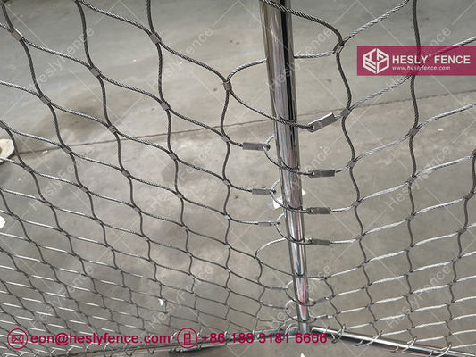 شبكة أمان محيط مهبط طائرات الهليكوبتر | اختبار حمولة السقوط 125 كجم | شبكة حبل من الفولاذ المقاوم للصدأ 316 | هيسليفينس-مصنع الصين المزود