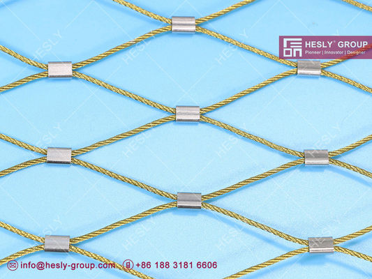 SS316 / SS304 1.5mm الفولاذ المقاوم للصدأ الحبل الحبل مع 80X139mm فتح الشبكة المزود