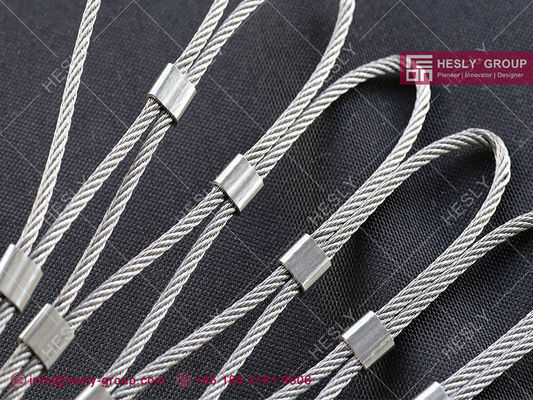 SS316 / SS304 1.5mm الفولاذ المقاوم للصدأ الحبل الحبل مع 80X139mm فتح الشبكة المزود