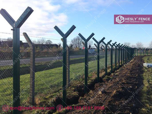 سياج أمن محيط المطار، مبيعات مصنع الصين، ارتفاع 3 أمتار، مع كوب الحلاقة كوكرتينا العلوي المزود