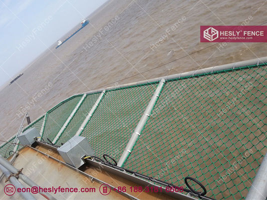 شبكة أمان لمحيط الهليكوبتر الخضراء | سياج شبكي مغلف بـ PVC | سلك 4.0 ملم | فتحة 50 ملم | هيسليفينس المزود