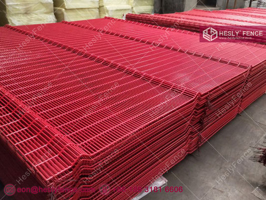 358 شبكة سياج عالية الأمان، فتحة مقاومة للتسلق 12.7 × 76.2 مم، مطلية بالمسحوق باللون الأصفر، مصنع في الصين المزود