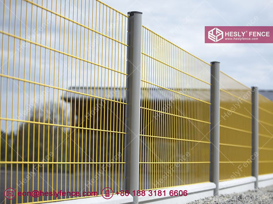 868 شبك سلكي مزدوج | سياج محيط رياضي | سلك أفقي مزدوج 6.0 مم | لوحة شبكية صلبة | مطلي بالمسحوق المزود