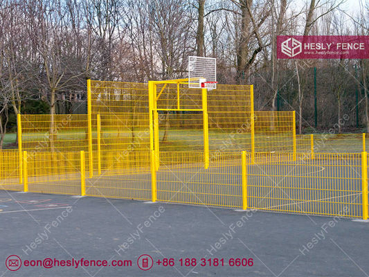 868 شبك سلكي مزدوج | سياج محيط رياضي | سلك أفقي مزدوج 6.0 مم | لوحة شبكية صلبة | مطلي بالمسحوق المزود