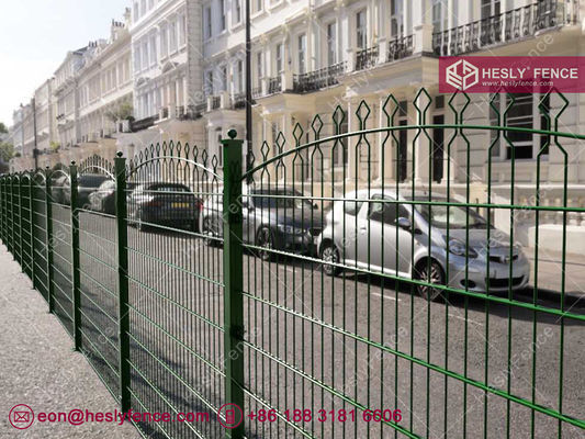 868 حواجز سلكية مزدوجة الزخرفية، ارتفاع 1.8 متر، فتحة 50X200mm، كرة أعلى عمود المزود