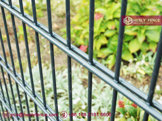 656 شبكة سلك مزدوجة حصار 6.0 ملم × 2 سلك أفقي 5.0 ملم سلك فولاذ عمودي 50 ملم × 200 ملم حفرة 1.5 م ارتفاع Hesly المزود