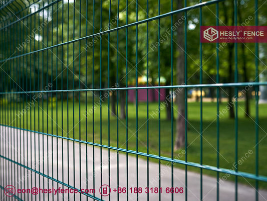 656 شبكة سلك مزدوجة حصار 6.0 ملم × 2 سلك أفقي 5.0 ملم سلك فولاذ عمودي 50 ملم × 200 ملم حفرة 1.5 م ارتفاع Hesly المزود