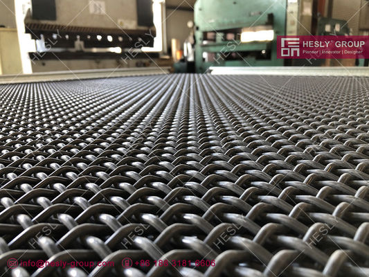 شاشة سلكية اهتزازية | سمك سلك 6.0 مم | فتحة مربعة 20 × 20 مم | خطاف حافة | Hesly Metal Mesh، الصين المزود