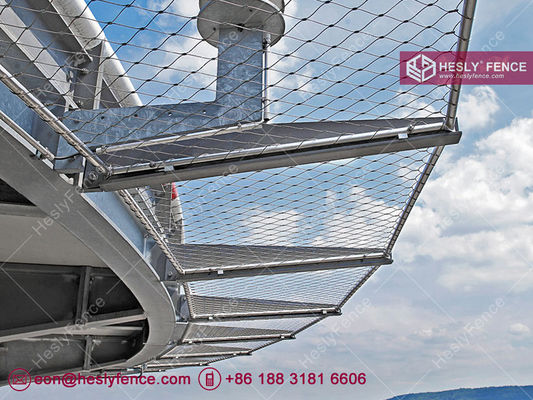 CAP437, 125kg اختبار تحميل انخفاض شبكة الحماية هليديك السياج 316 الفولاذ المقاوم للصدأ سلك حبل شبكة المزود