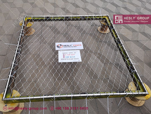 CAP437, 125kg اختبار تحميل انخفاض شبكة الحماية هليديك السياج 316 الفولاذ المقاوم للصدأ سلك حبل شبكة المزود