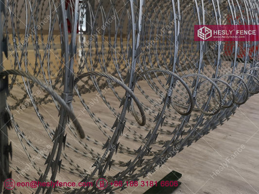 حاجز أسلاك شفرات سريع الانتشار | أسلاك شفرات كونسينا بملف هرمي | BTO-22 | ارتفاع 1.6 متر | HeslyFence الصين المزود