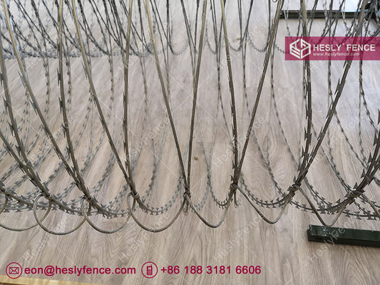 حاجز أسلاك شفرات سريع الانتشار | أسلاك شفرات كونسينا بملف هرمي | BTO-22 | ارتفاع 1.6 متر | HeslyFence الصين المزود