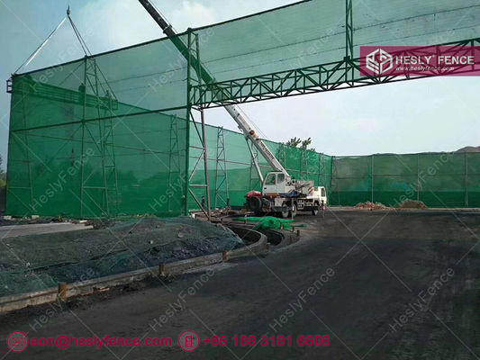 حاجز الرياح من قماش HDPE للضغط على الغبار في محطة توليد الطاقة الحرارية ، حائط Hesly Windbreak المزود