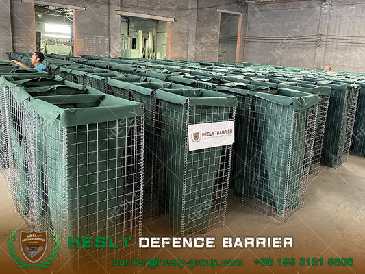 خط إطفاء الحاجز الغابيوني المطاوئ، ارتفاع 2 متر، غيوتيكستيل أخضر، سمك 1 متر، مبيعات المصنع الصيني المزود