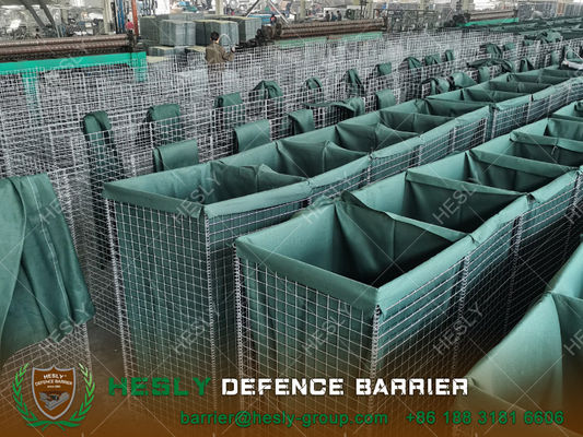 خط إطفاء الحاجز الغابيوني المطاوئ، ارتفاع 2 متر، غيوتيكستيل أخضر، سمك 1 متر، مبيعات المصنع الصيني المزود