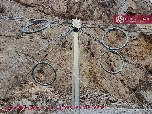 نظام حاجز حماية الصخور السلبي 1000 كيلوجول، ارتفاع 3 متر، مطلي بالجلفنة، شبكة حبال 4x5 متر، مبيعات مباشرة من المصنع في الصين المزود