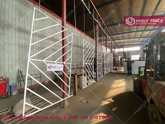 ارتفاع 1.1m Mod Elite Steel Fence Panel 6' crowd barrier أسود سياج شيفرون مسحوق أبيض اللون المزود