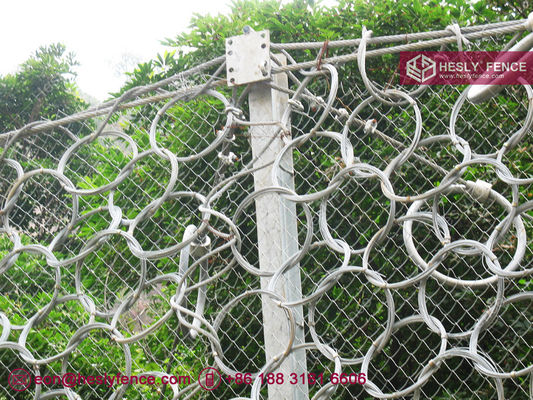 1770Mpa فولاذ عالية الجاذبية حلقة شبكة حاجز سقوط الصخور ، 3mX10m ، 4.0mm سلك ، 350mm حجم الحلقة ، HeslyFence مبيعات الصين المزود