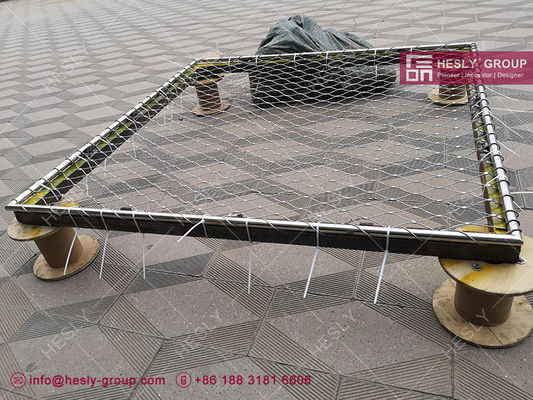 شبكة أمان محيط هيسلي هيلديك، شبكة حبل 316L من الدرجة البحرية حبل 2.4 ملم حبل 50 ملم حفرة 1.5 م المزود