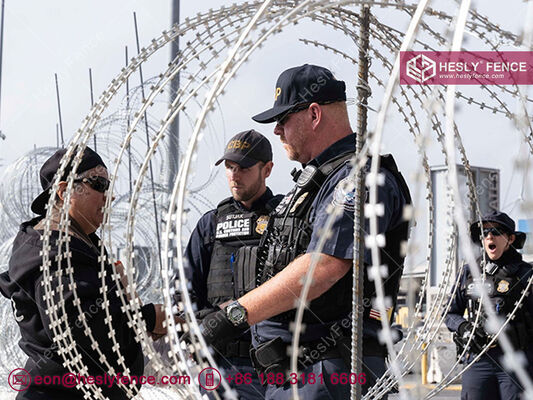 ملف سلك شفرة كونسييرتينا بقطر 1100 مم، BTO-16، شفرة 16 مم، مجلفن بالغمس الساخن، مبيعات مصنع HeslyFence الصين المزود