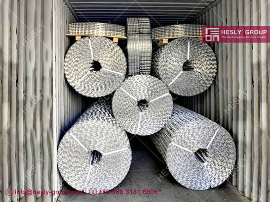 8 Lines wire Concrete Coating Reinforced Welded Mesh for Oil & Gas Pipeline, 2.2mm hot dipped galvanized steel wire, width 190.5mm, 1" line wire space, HESLY المزود