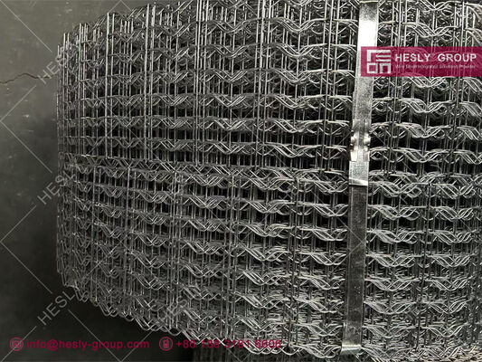 8 Lines wire Concrete Coating Reinforced Welded Mesh for Oil & Gas Pipeline, 2.2mm hot dipped galvanized steel wire, width 190.5mm, 1" line wire space, HESLY المزود