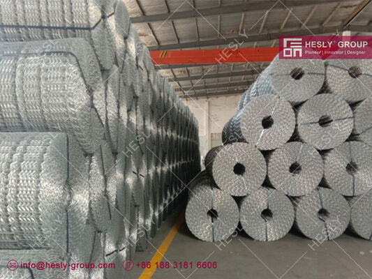 خطوط الأنابيب البحرية السلك المقوى الشبكة 2.7mm سلك الفولاذ المغلف، 1 "فتحة، عرض 190.5mm، 280m / لفة، HESLY CHINA المزود