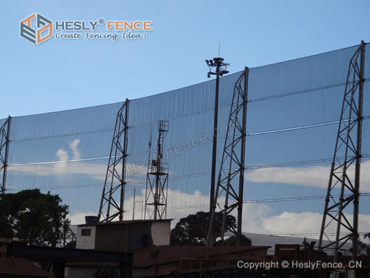 سياج رياح شبكي بوليستر 400 جرام/متر مربع لتخزين الفحم، جدار سياج Hesly للرياح المزود