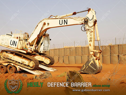 الحاجز العسكري للأمم المتحدة PKF HESLY Bastion Barrier ، ارتفاع 1.37m محاط بمنسوجات الأرضية الثقيلة ، اللون الأخضر المزود