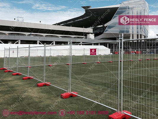 AS4687-2007 سياج شبكي مؤقت | ارتفاع 2.1 متر | إطار مجلفن بقطر خارجي 32 مم | شبكة مقاومة للتسلق | مصنع HeslyFence المزود